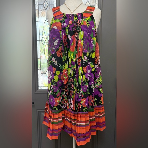 Lane Bryant Floral Chiffon Fully Lined Halter Sundress Size 16 - Picture 1 of 9
